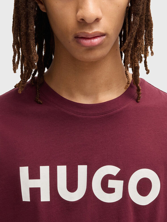 DULIVIO beige T-shirt with logo lettering - 4