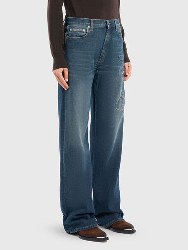 FRANCINE wide leg jeans with mbroidery and studs - 3