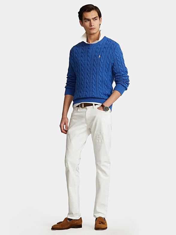 Sweater in blue color with logo embroidery - 2