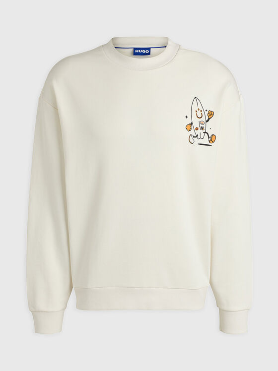 Суитшърт от памук с овално деколте - 1