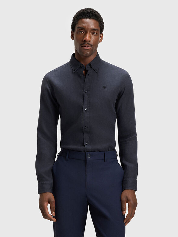 Linen shirt in blue color - 1