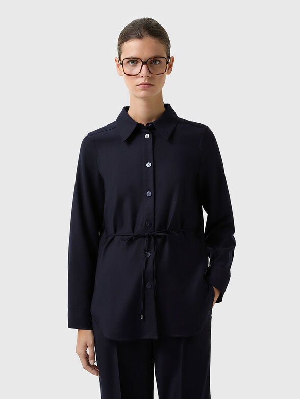 ARIELA wool shirt with waist belt - 1