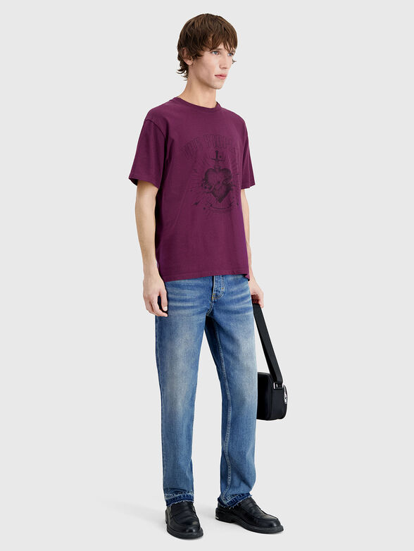 Cotton T-shirt with print - 3