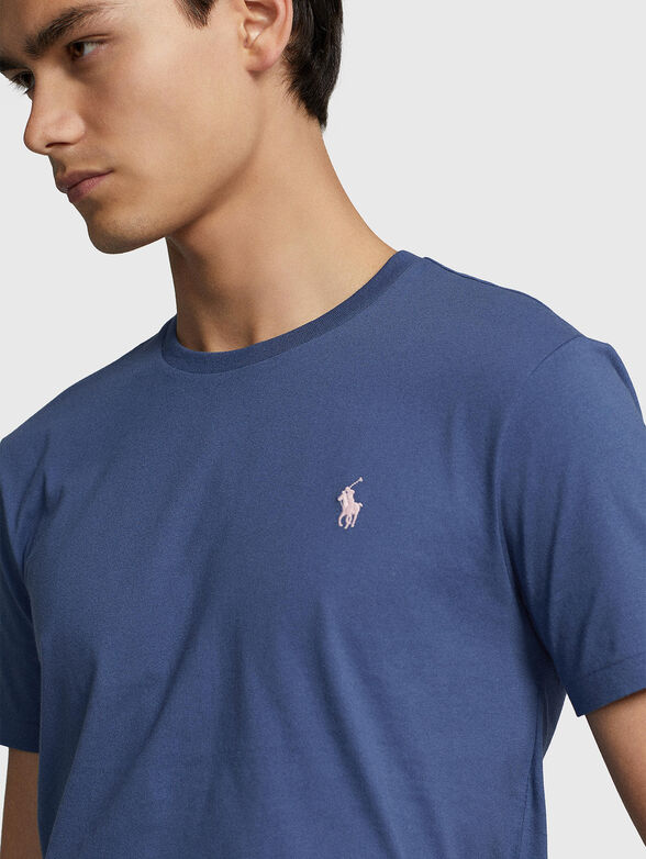 Blue T-shirt of cotton fabric - 4
