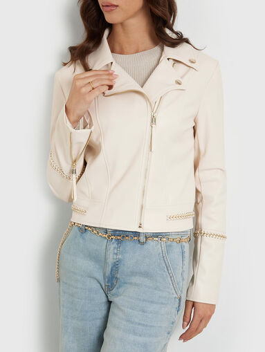 ALICE eco leather jacket in beige - 4