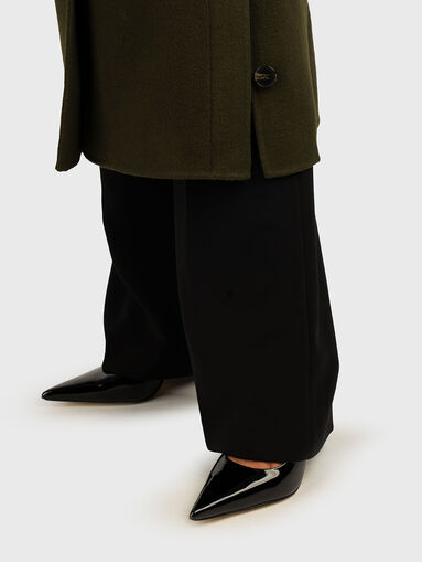 Wool coat with waist belt  - 5