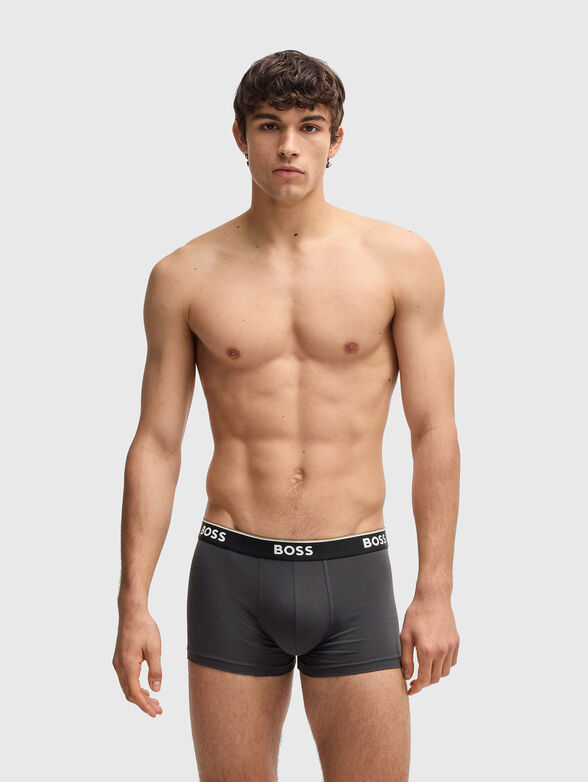 Set of three boxers with logo in cotton - 2