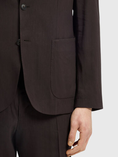 Single-breasted jacket made of a linen blend - 5