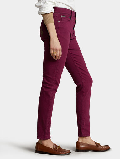 Purple jeans with logo patch - 3