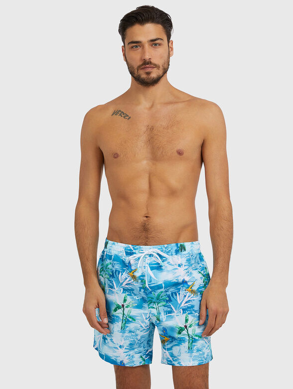 HAWAII beach shorts with floral print - 1