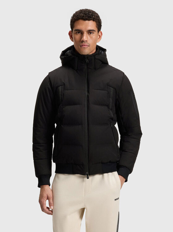 Яке с качулка и лого детайл - 1