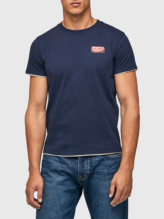 Тениска SUTTON с контрастен принт - 1