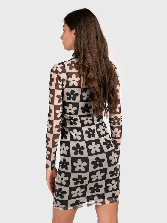 Mini dress with accent print - 2