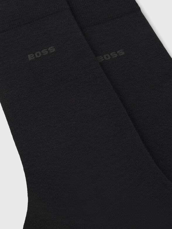 Set of two pairs of wool socks in black - 2