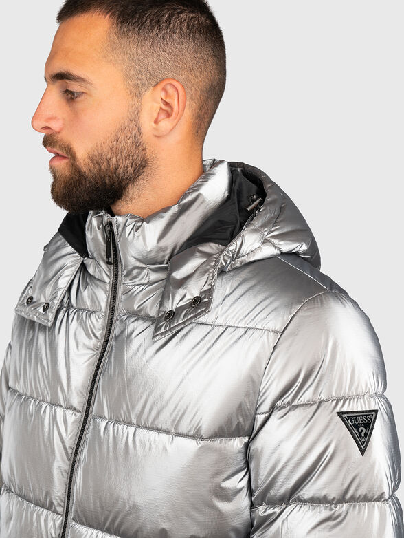 Padded jacket with removable hood - 4