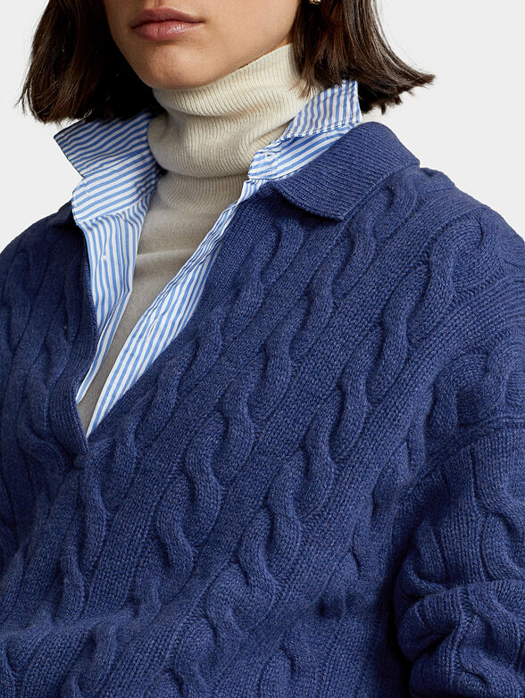 Relaxed fit blue sweater  - 4