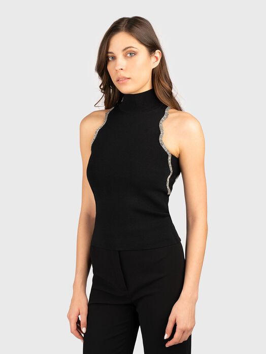 Top with high neckline and logo