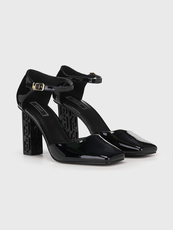 JENNIFER 02 black shoes with accent heel  - 2