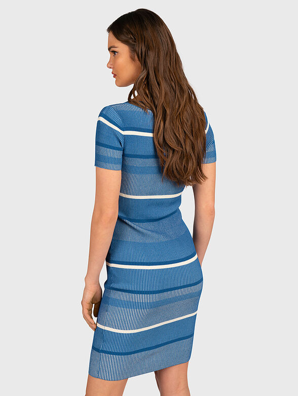 ELIANE blue dress with striped motifs - 2