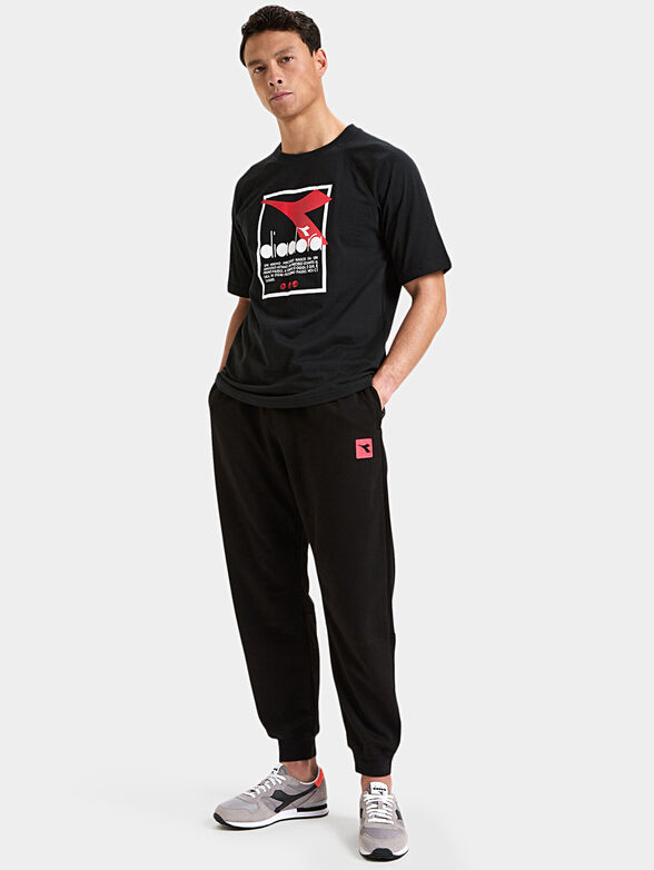 Black T-shirt with logo print - 3