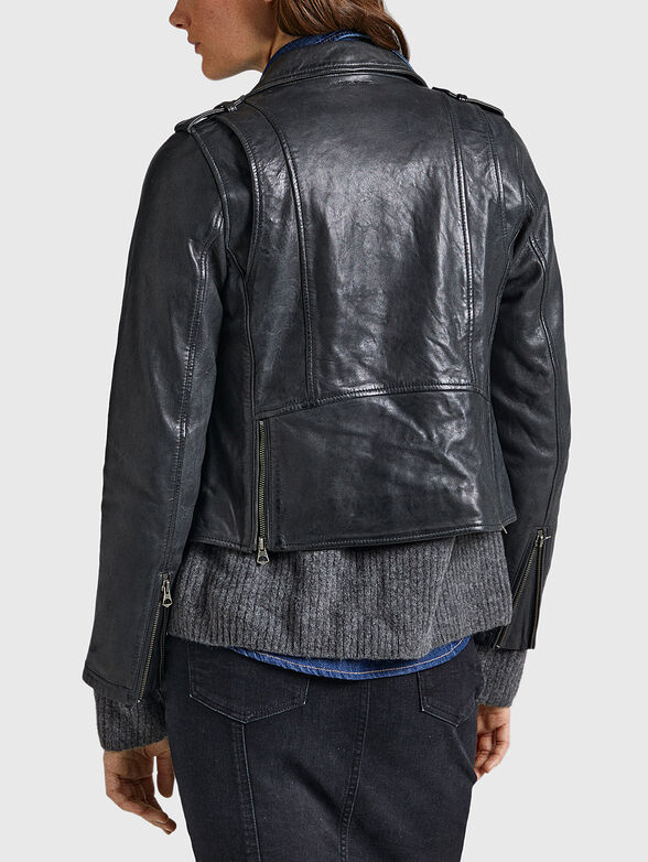 MOON real leather biker jacket - 3