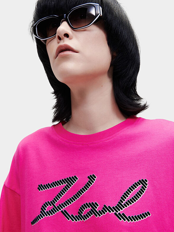 SIGNATURE T-shirt in fuxia color - 2