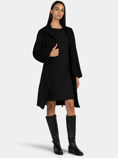 Drapped dress in black color - 5