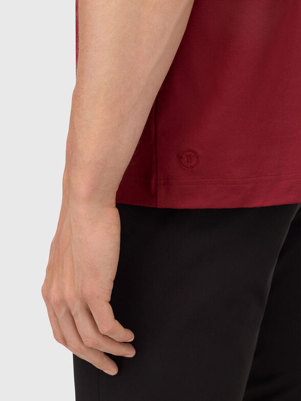 Red cotton blend T-shirt - 4