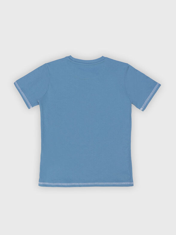 Blue T-shirt with print - 2