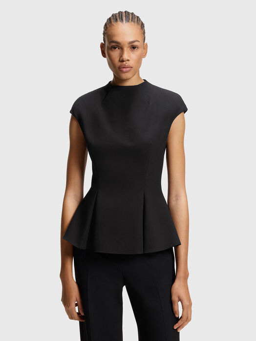Peplum top with pleat details