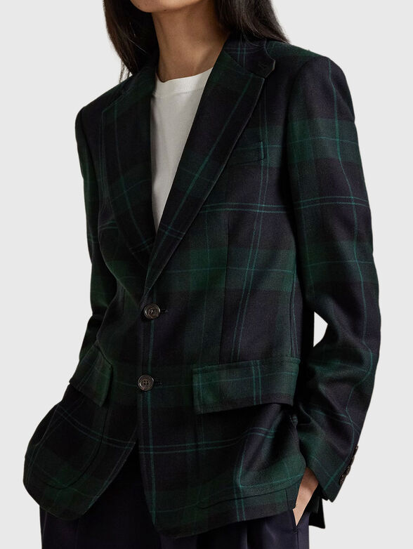Single breasted plaid wool blazer - 4