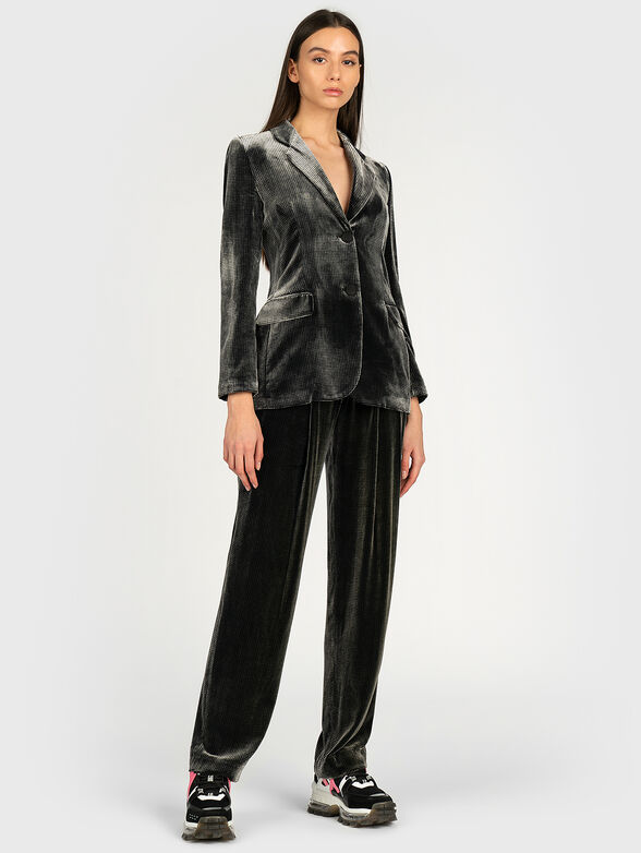 Velvet trousers with high waist - 4