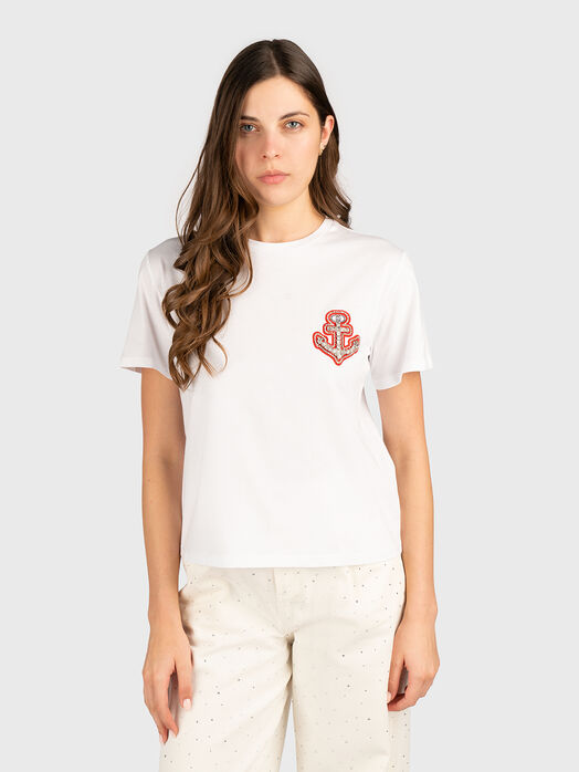 T-shirt with rhinestones in blue