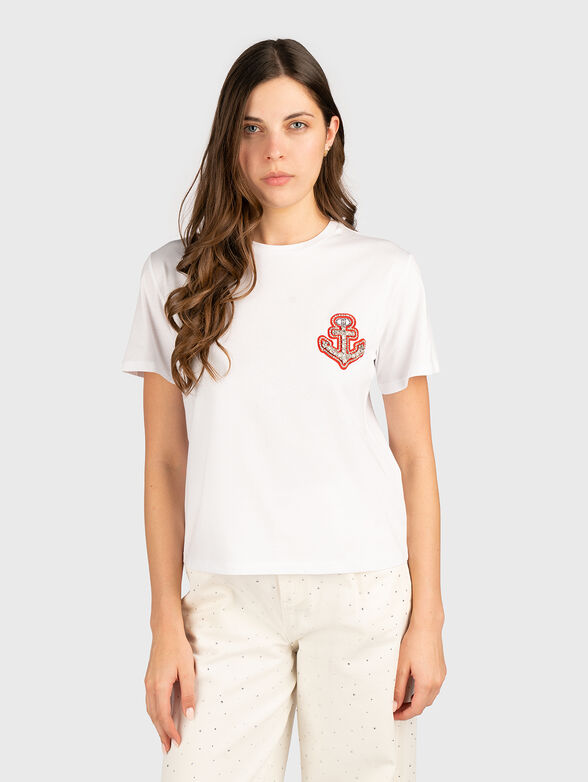 T-shirt with rhinestones in blue - 1