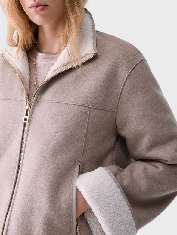 Cropped coat with a double zip - 4