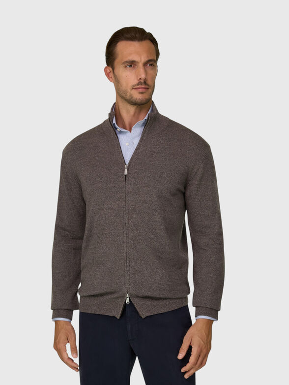 Merino wool sweater with zip - 1