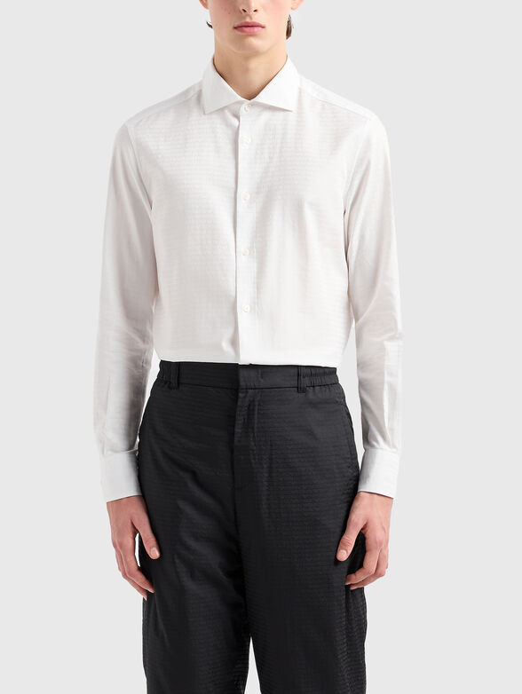 White shirt with monogram print  - 1