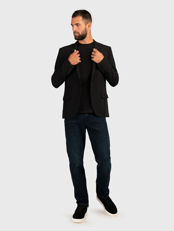 Black T-shirt with oval neckline - 2