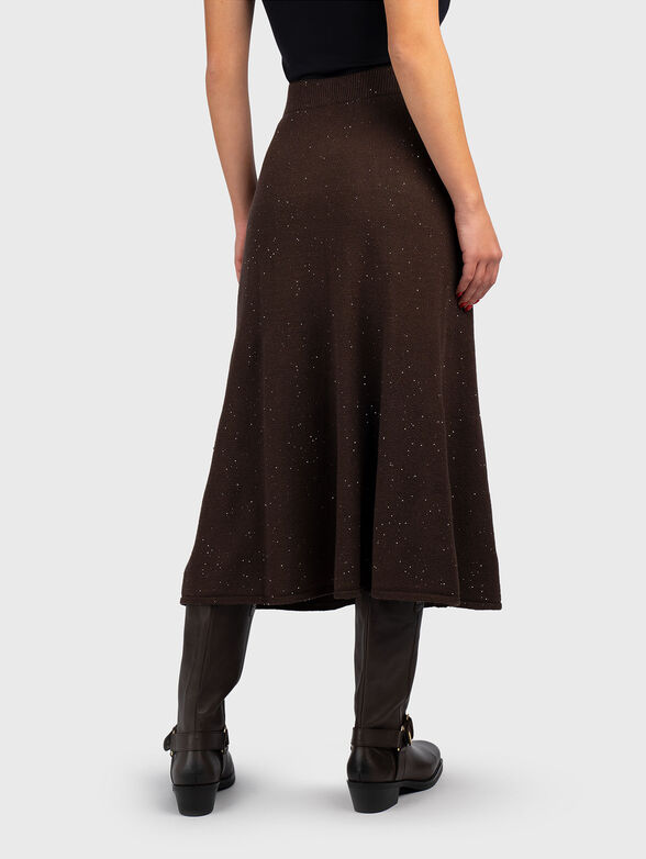 Midi skirt with micro sequins and logo detail - 2