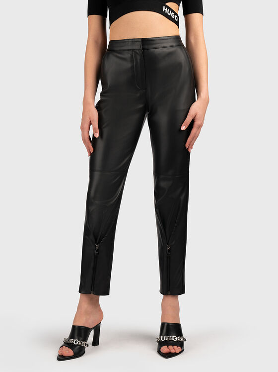 Black eco leather trousers - 1