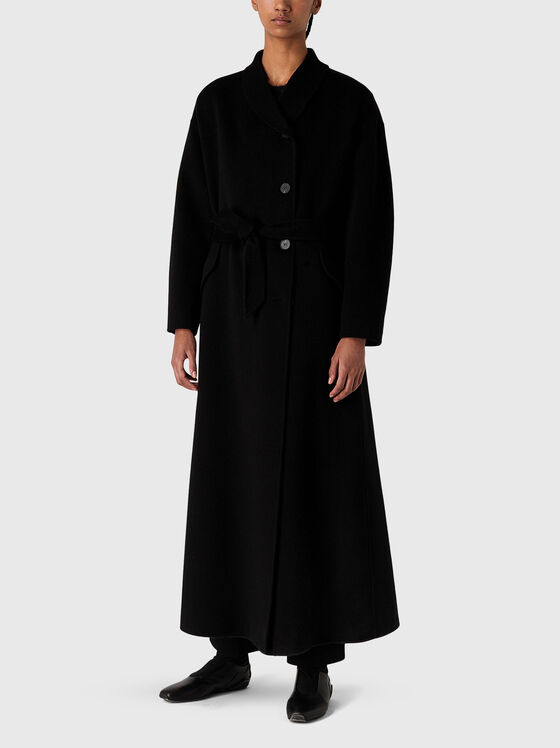 Long wool coat and belt - 1