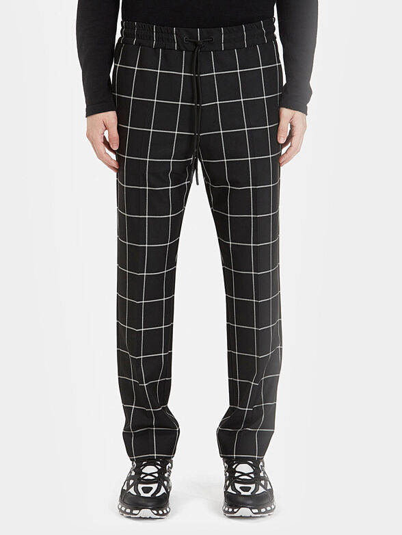 Checkered pants with drawstrings - 1