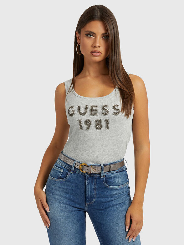 Black top with shiny logo lettering - 1