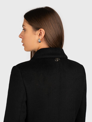 Black wool blend coat - 4