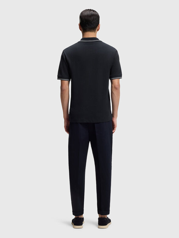 Light blue polo shirt with mixed texture - 3