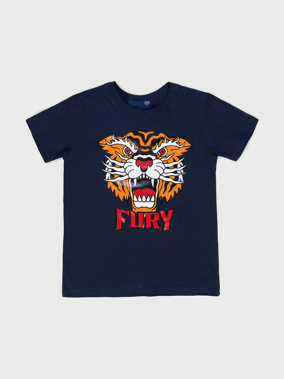 Синя памучна тениска TSB014 - 1