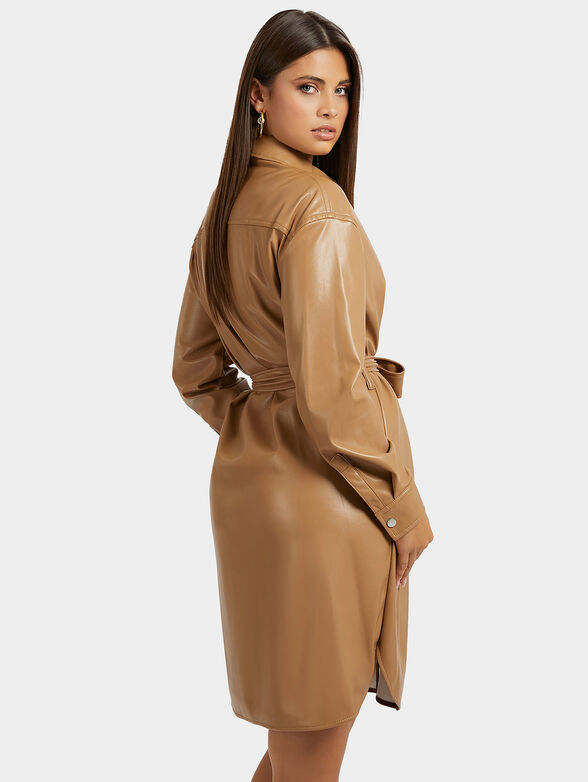 EUDOKIA beige dress with belt - 2