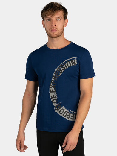 Blue t-shirt with print - 1