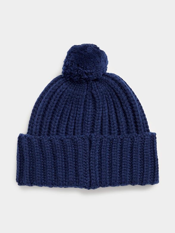 Blue knitted hat with Polo Bear embroidery - 2