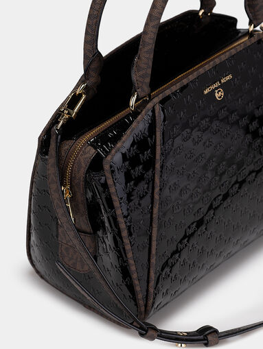 Patent leather bag with embossed logo - 5